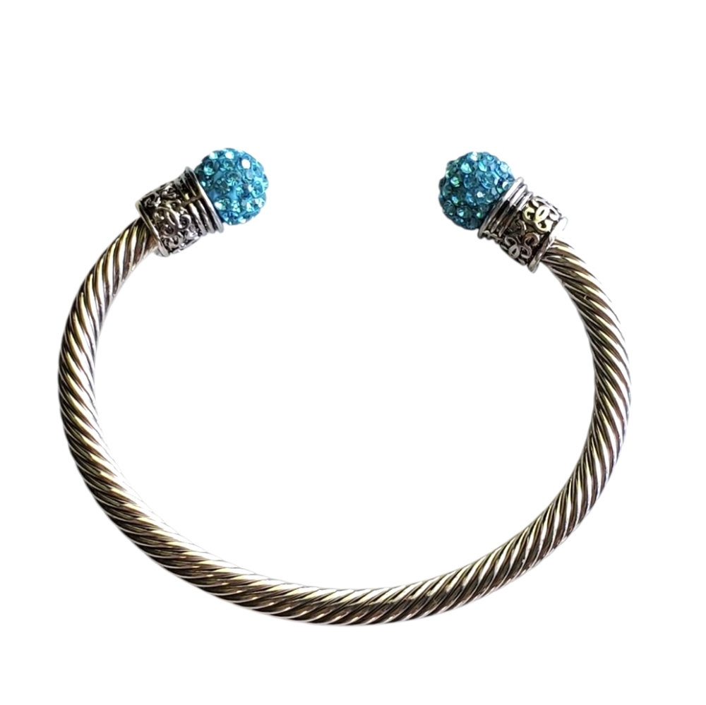 Cable Bracelet with Blue Accents - Picture 3 of 4